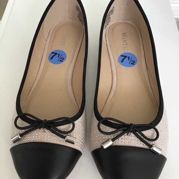 Light beige/black ballerina style light weight flats size 7 1/2 - Picture 6 of 8